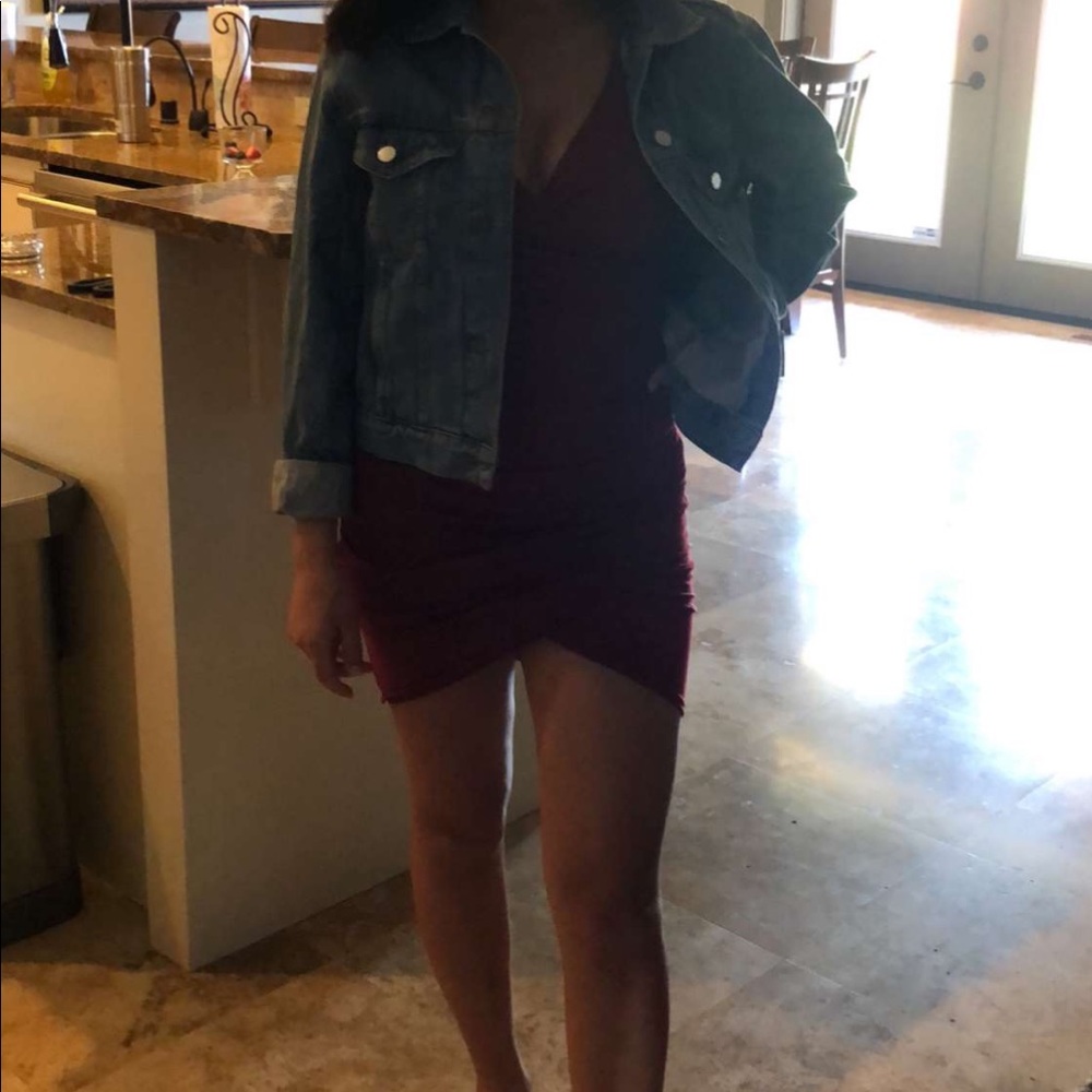 Burgundy stretchy dress